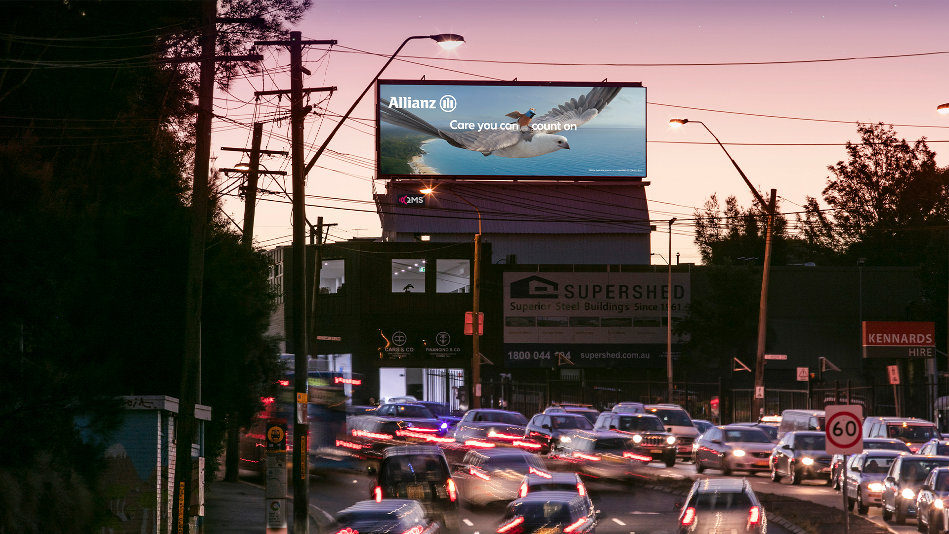 QMS Billboard in Sydney featuring Allianz advertisement